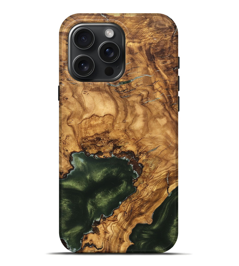 iPhone 16 Pro Max Wood Live Edge Phone Case - Irving (Ancient Olive, 825604)