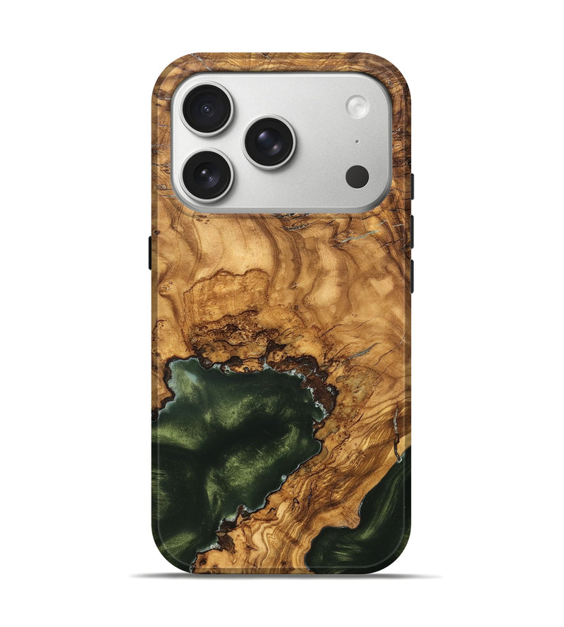 iPhone 17 Pro Wood Live Edge Phone Case - Irving (Ancient Olive, 825604)