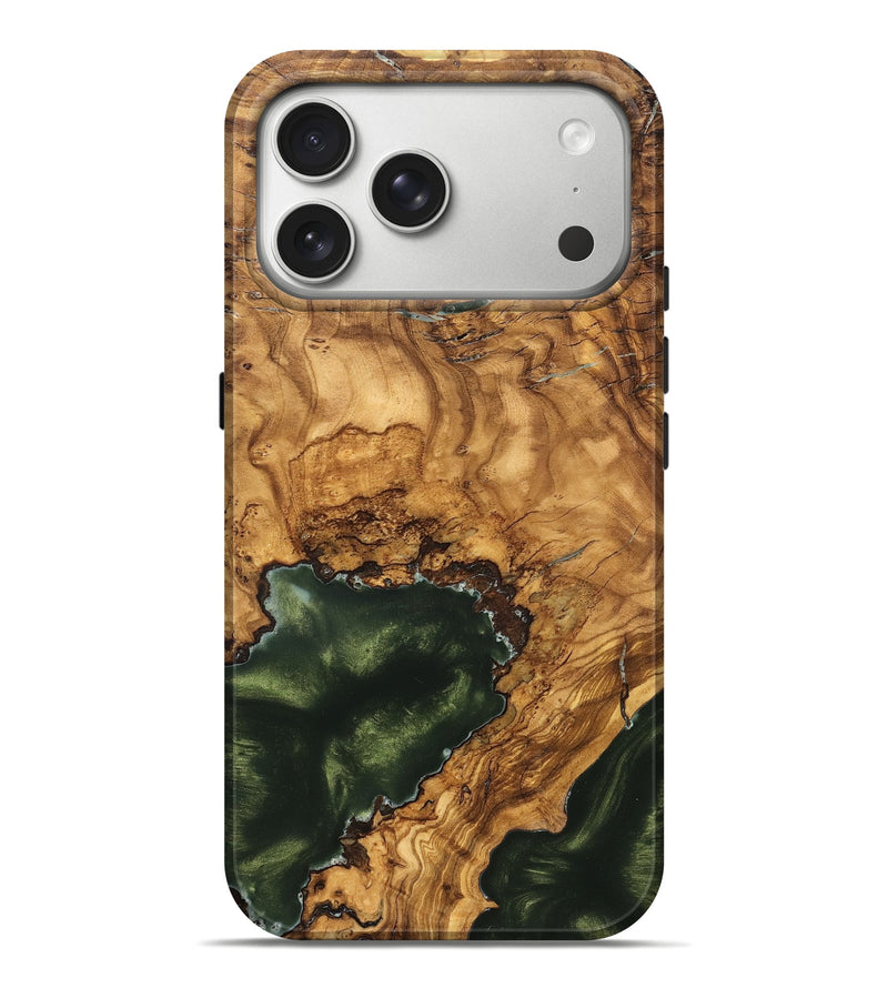 iPhone 17 Pro Max Wood Live Edge Phone Case - Irving (Ancient Olive, 825604)
