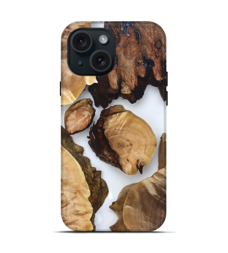 iPhone 15 Wood Live Edge Phone Case - Rihanna (Clear, 825605)