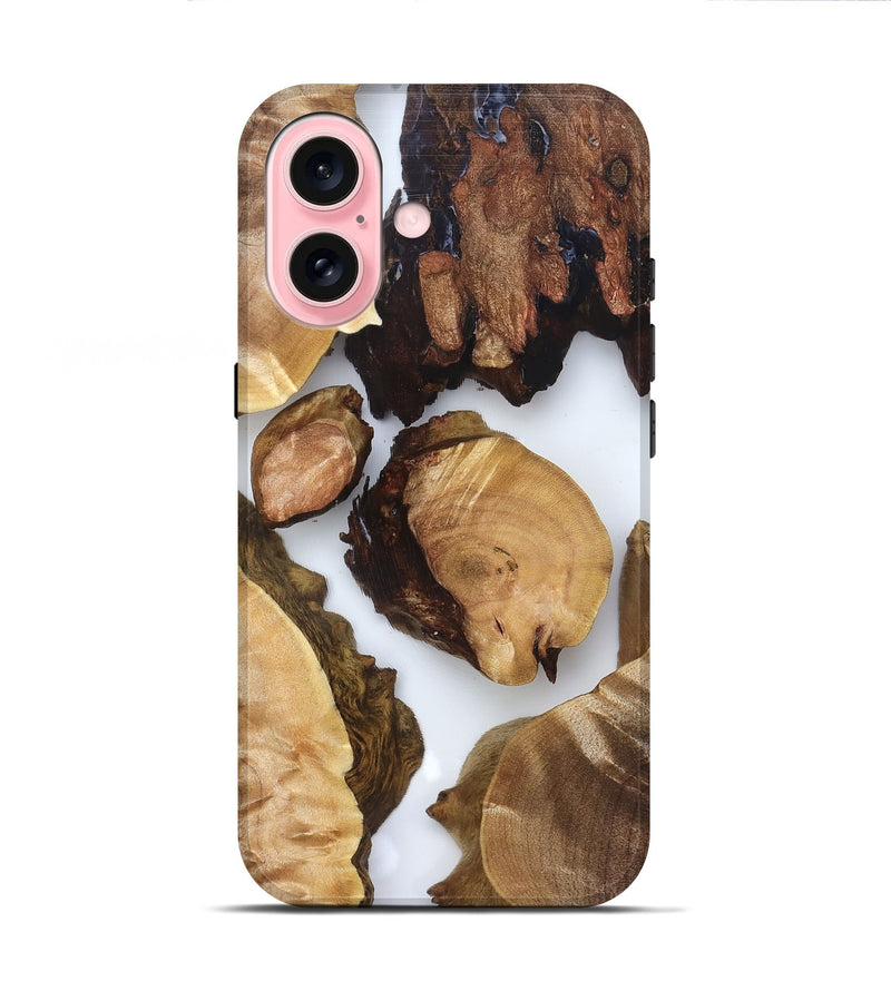 iPhone 16 Wood Live Edge Phone Case - Rihanna (Clear, 825605)