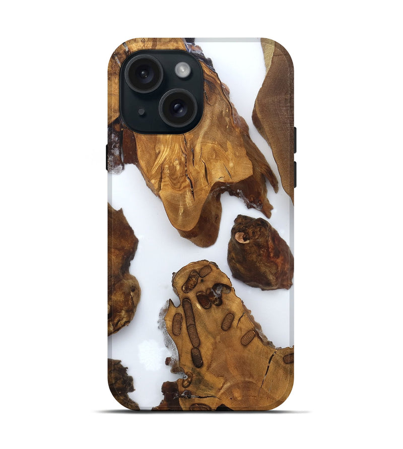 iPhone 15 Wood Live Edge Phone Case - Amara (Clear, 825606)