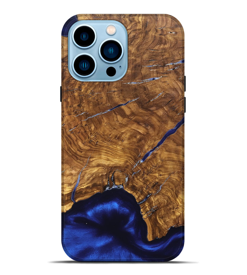 iPhone 14 Pro Max Wood Live Edge Phone Case - Alisha (Ancient Olive, 825607)