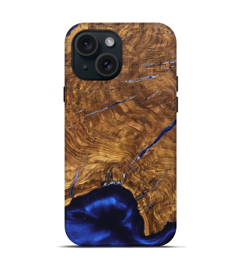 iPhone 15 Wood Live Edge Phone Case - Alisha (Ancient Olive, 825607)