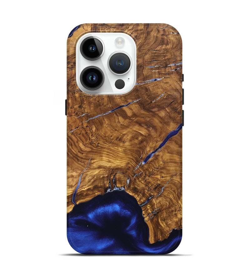 iPhone 15 Pro Wood Live Edge Phone Case - Alisha (Ancient Olive, 825607)