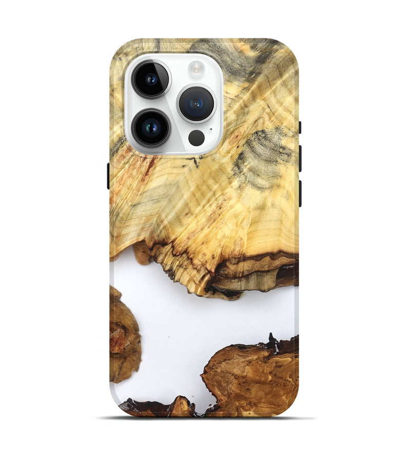 iPhone 15 Pro Wood Live Edge Phone Case - Jayde (Clear, 825609)