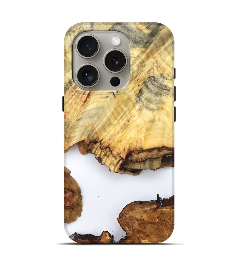 iPhone 16 Pro Wood Live Edge Phone Case - Jayde (Clear, 825609)