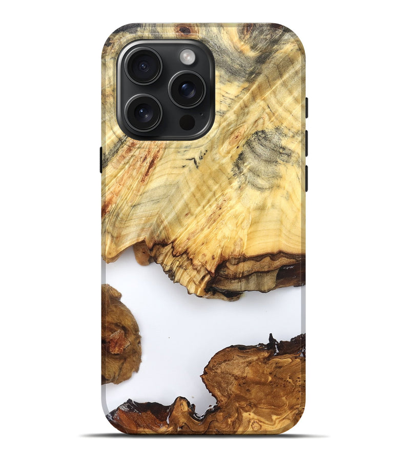 iPhone 16 Pro Max Wood Live Edge Phone Case - Jayde (Clear, 825609)