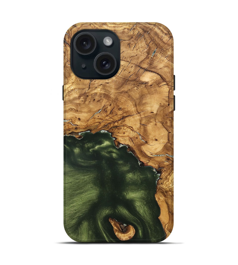 iPhone 15 Wood Live Edge Phone Case - Cristin (Solid Wood, 825610)