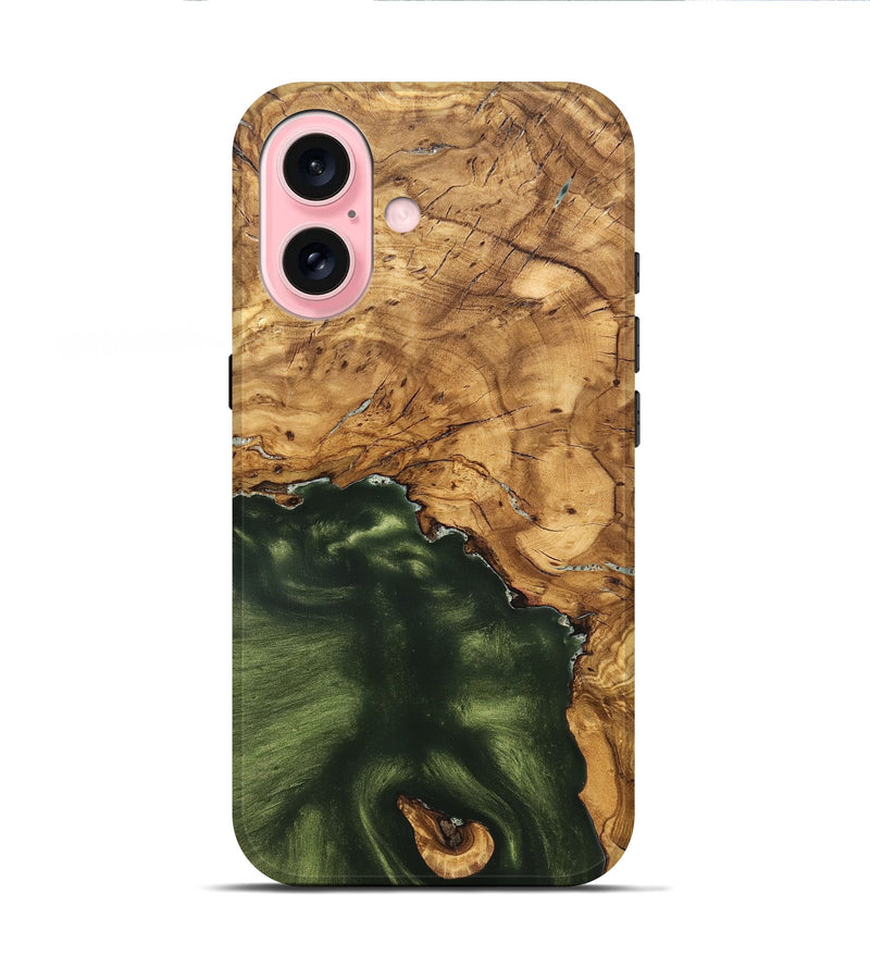 iPhone 16 Wood Live Edge Phone Case - Cristin (Solid Wood, 825610)