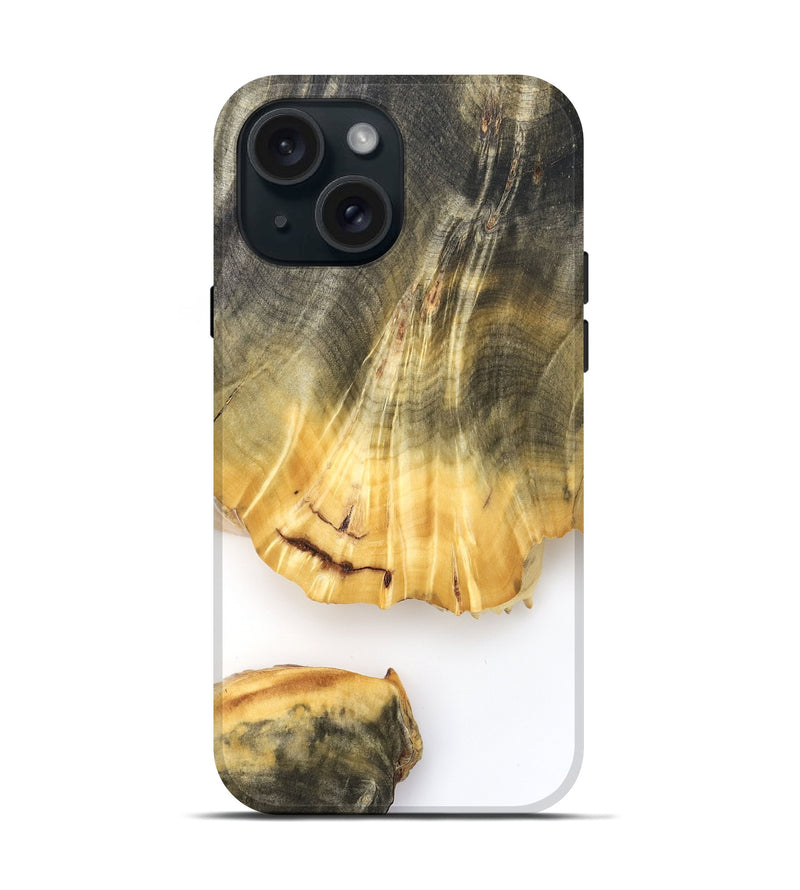 iPhone 15 Wood Live Edge Phone Case - Shad (Clear, 825613)