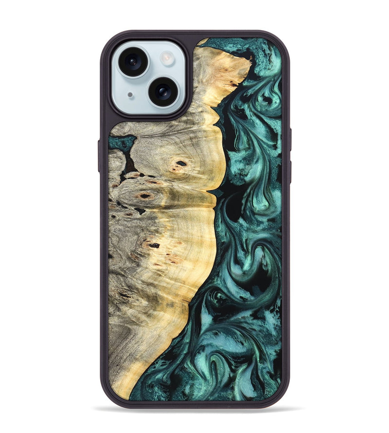 iPhone 15 Plus Wood Phone Case - Bradley (Green, 825669)