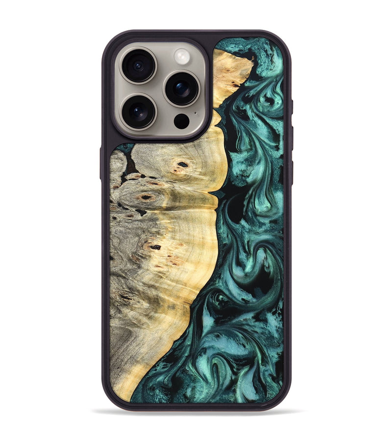 iPhone 15 Pro Max Wood Phone Case - Bradley (Green, 825669)