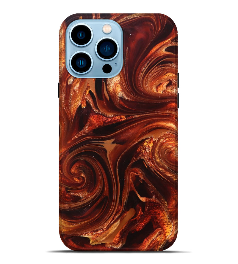 iPhone 14 Pro Max ResinArt Live Edge Phone Case - Asia (Red, 825695)