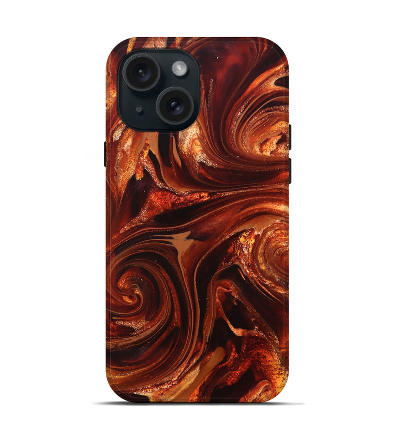 iPhone 15 ResinArt Live Edge Phone Case - Asia (Red, 825695)