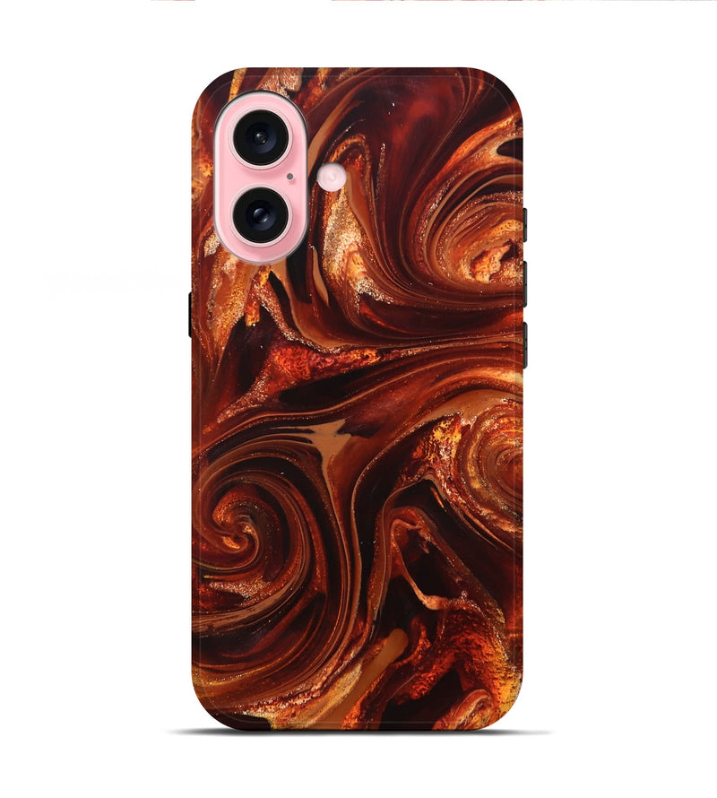 iPhone 16 ResinArt Live Edge Phone Case - Asia (Red, 825695)