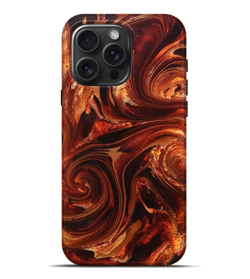 iPhone 16 Pro Max ResinArt Live Edge Phone Case - Asia (Red, 825695)