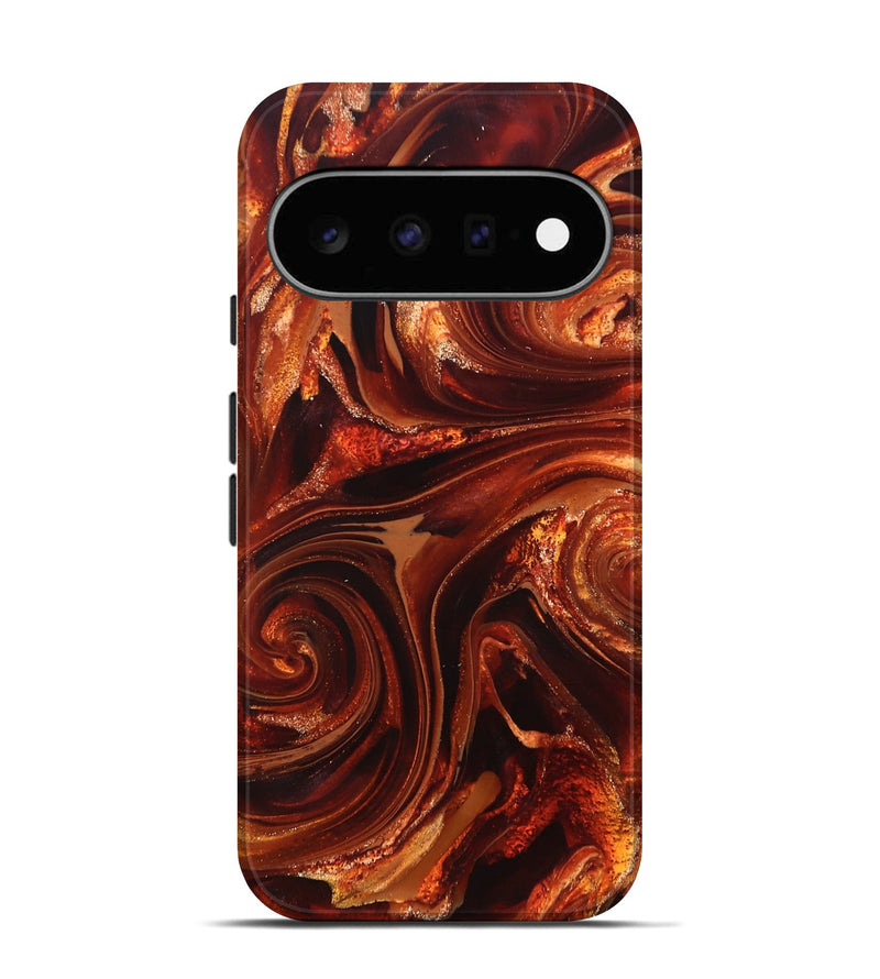 Pixel 11 ResinArt Live Edge Phone Case - Asia (Red, 825695)