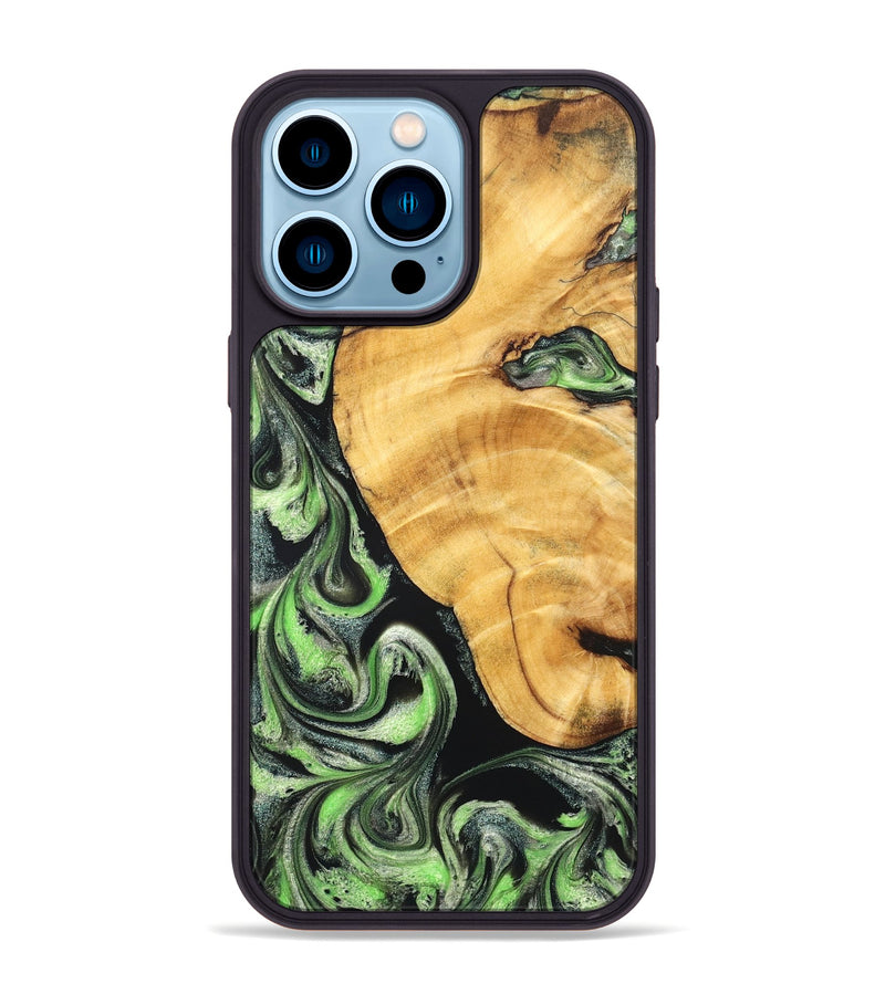 iPhone 14 Pro Max Wood Phone Case - Jaylynn (Green, 825717)