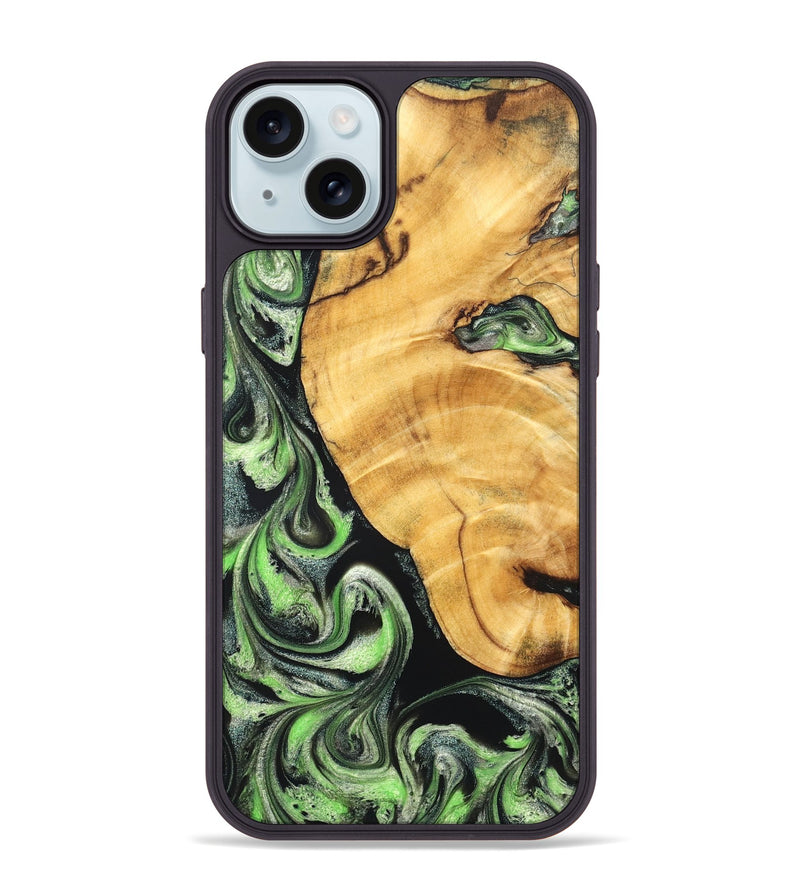 iPhone 15 Plus Wood Phone Case - Jaylynn (Green, 825717)