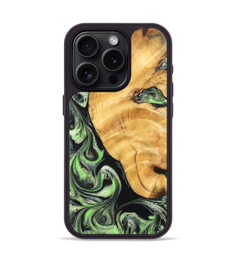 iPhone 15 Pro Wood Phone Case - Jaylynn (Green, 825717)