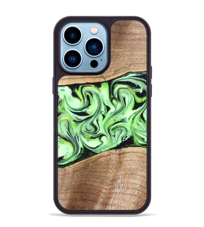 iPhone 14 Pro Max Wood Phone Case - Kecia (Green, 825719)