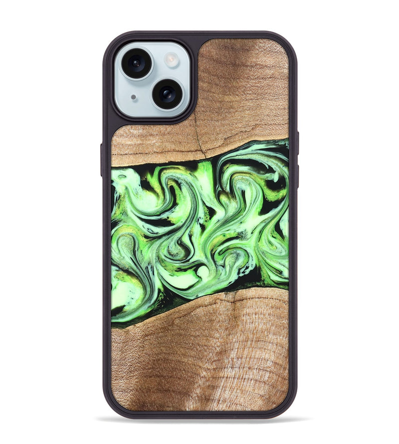 iPhone 15 Plus Wood Phone Case - Kecia (Green, 825719)