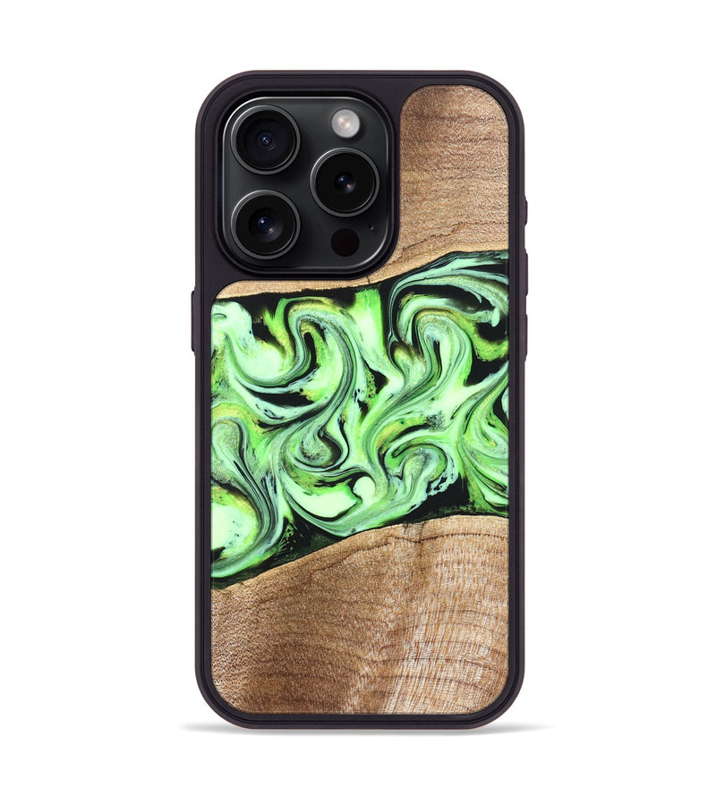 iPhone 15 Pro Wood Phone Case - Kecia (Green, 825719)