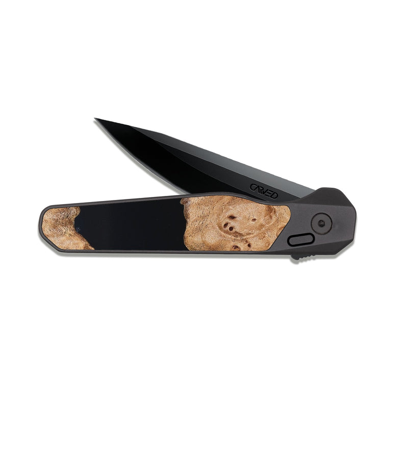 EDC Dark Slate Wood Pocket Knife - Emma (Wood Burl, 825747)