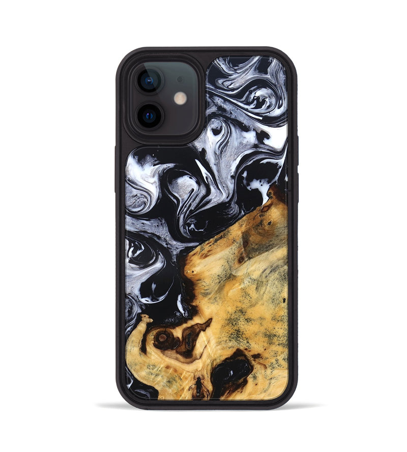 iPhone 12 Wood Phone Case - Adrien (Black & White, 825772)