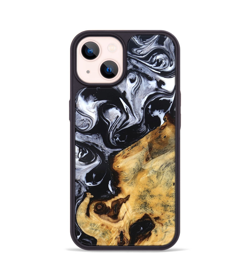 iPhone 14 Wood Phone Case - Adrien (Black & White, 825772)