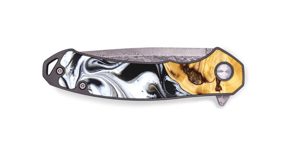 EDC Wood Pocket Knife - Waylen (Black & White, 825843)