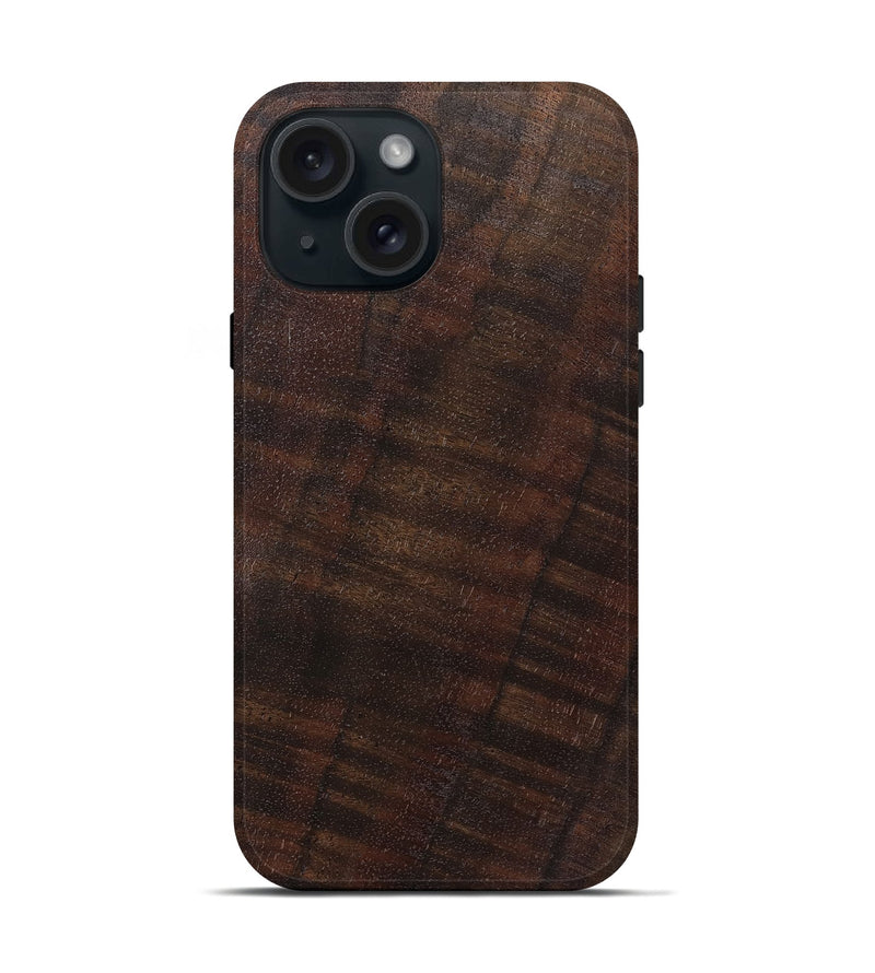 iPhone 15 Wood Live Edge Phone Case - Dimitri (Solid Wood, 825858)