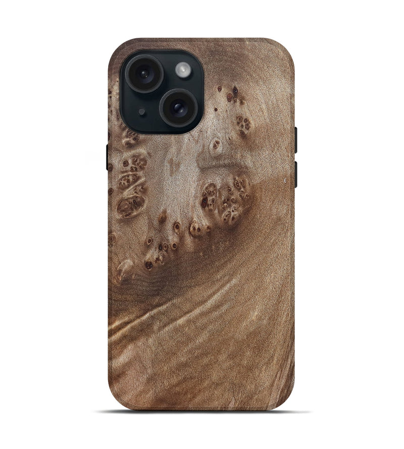 iPhone 15 Wood Live Edge Phone Case - Florene (Solid Wood, 825868)