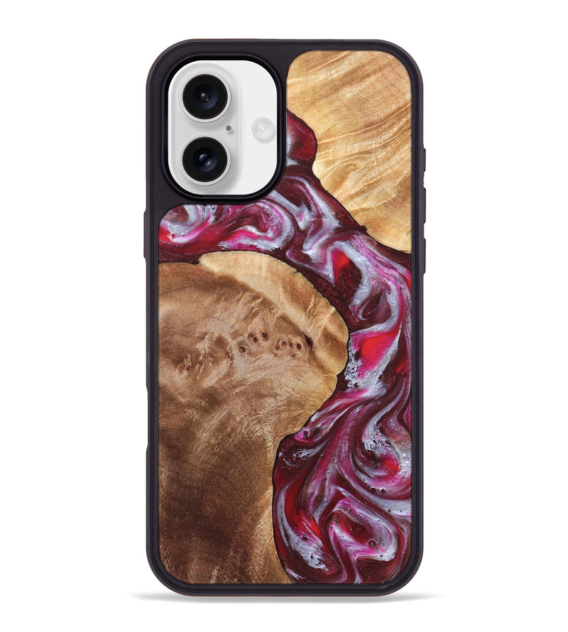 iPhone 16 Plus Wood Phone Case - Maia (Red, 825880)