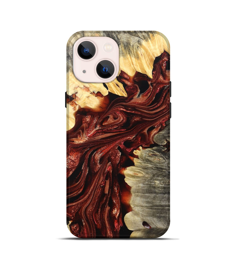 iPhone 13 mini Wood Live Edge Phone Case - Jolie (Red, 825939)