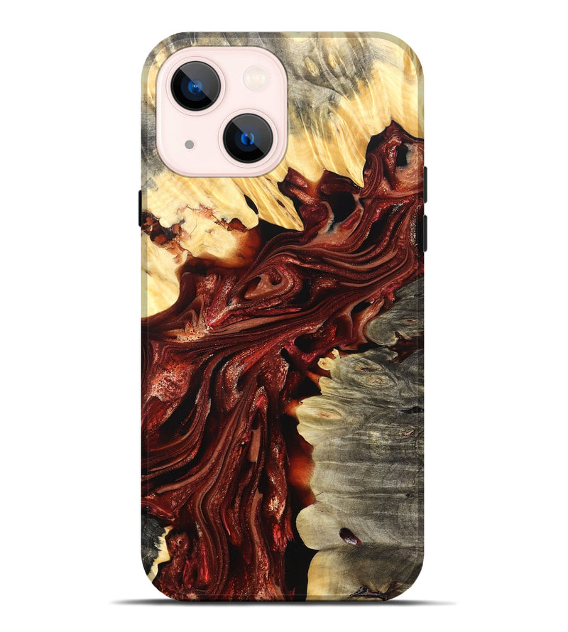iPhone 14 Plus Wood Live Edge Phone Case - Jolie (Red, 825939)