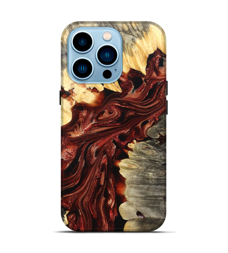 iPhone 14 Pro Wood Live Edge Phone Case - Jolie (Red, 825939)