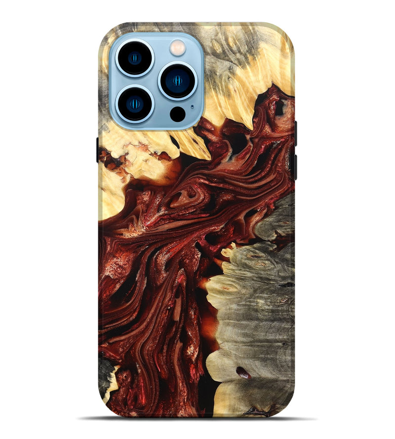 iPhone 14 Pro Max Wood Live Edge Phone Case - Jolie (Red, 825939)