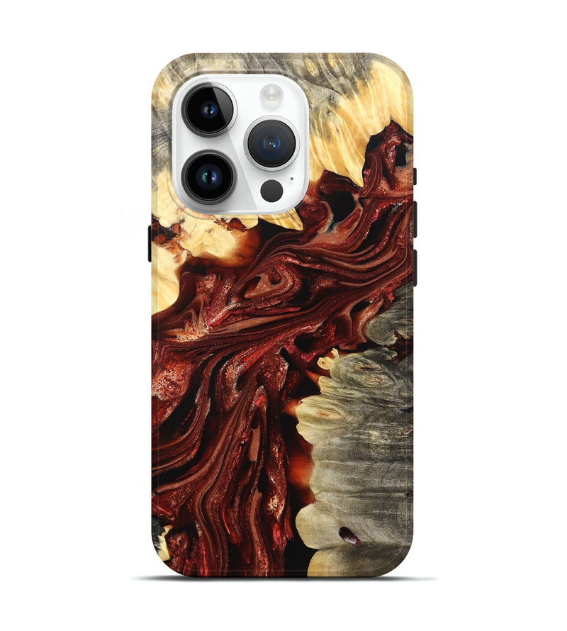 iPhone 15 Pro Wood Live Edge Phone Case - Jolie (Red, 825939)