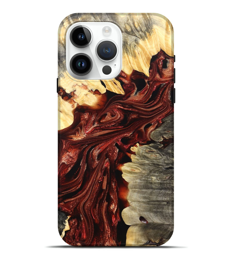 iPhone 15 Pro Max Wood Live Edge Phone Case - Jolie (Red, 825939)