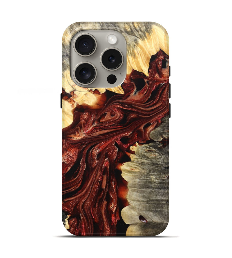 iPhone 16 Pro Wood Live Edge Phone Case - Jolie (Red, 825939)