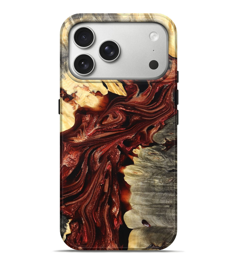 iPhone 17 Pro Max Wood Live Edge Phone Case - Jolie (Red, 825939)