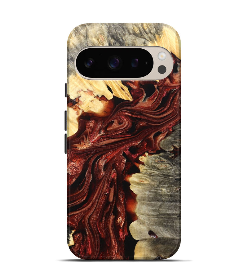 Pixel 9 Wood Live Edge Phone Case - Jolie (Red, 825939)