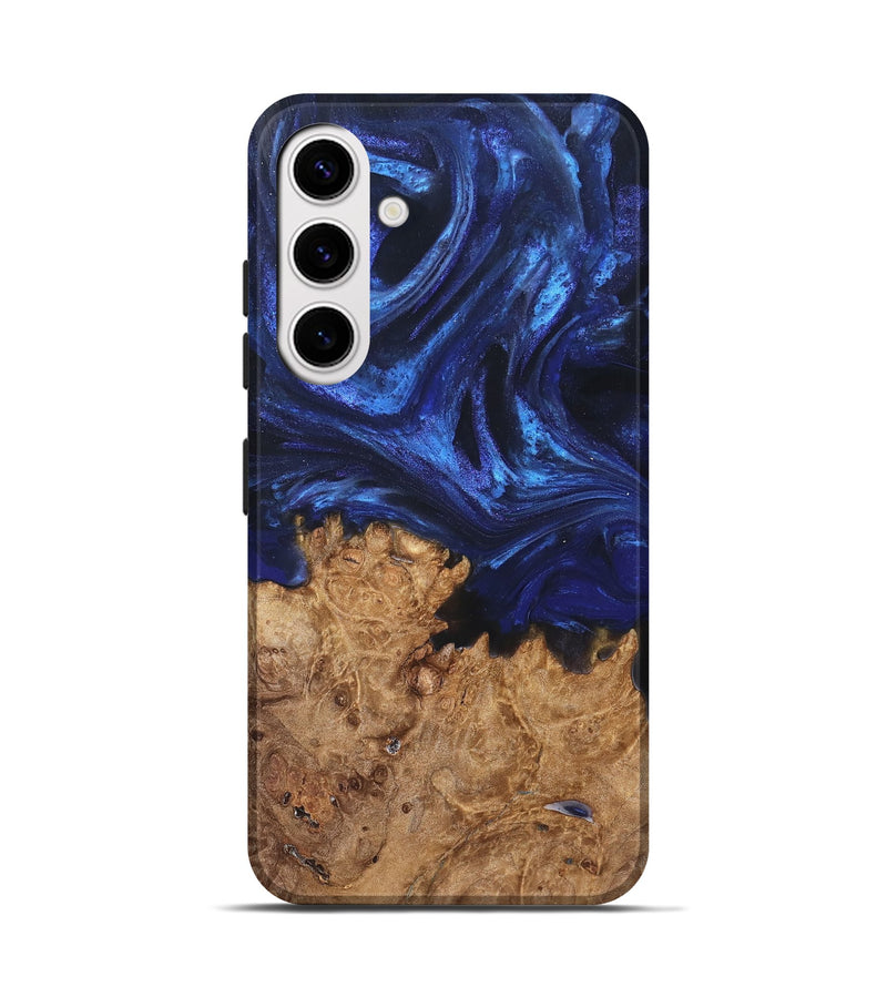 Galaxy S25 Wood Live Edge Phone Case - Kim (Blue, 825940)
