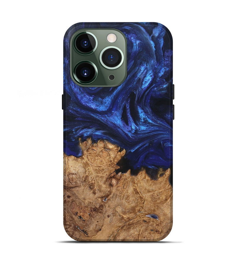 iPhone 13 Pro Wood Live Edge Phone Case - Kim (Blue, 825940)