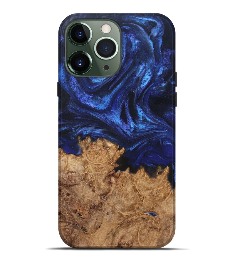 iPhone 13 Pro Max Wood Live Edge Phone Case - Kim (Blue, 825940)