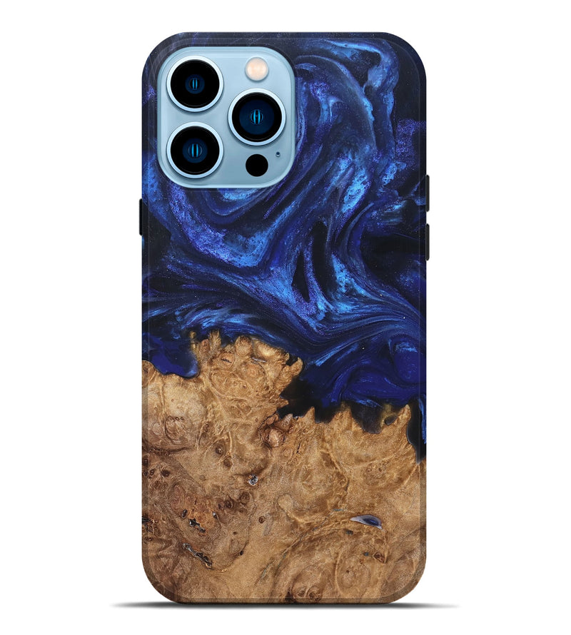 iPhone 14 Pro Max Wood Live Edge Phone Case - Kim (Blue, 825940)