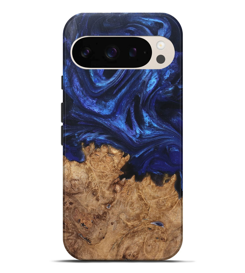 Pixel 10 Pro XL Wood Live Edge Phone Case - Kim (Blue, 825940)