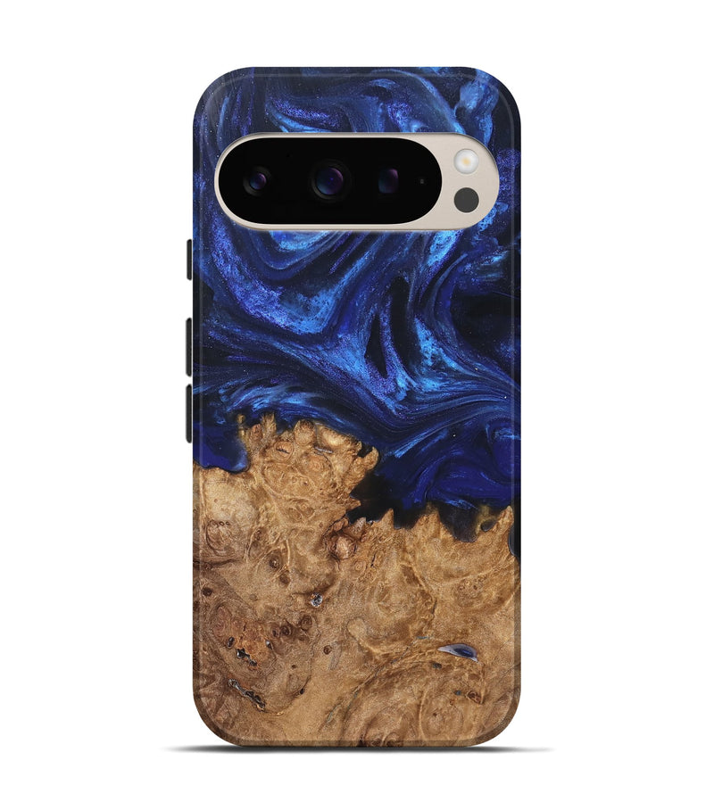 Pixel 9 Wood Live Edge Phone Case - Kim (Blue, 825940)